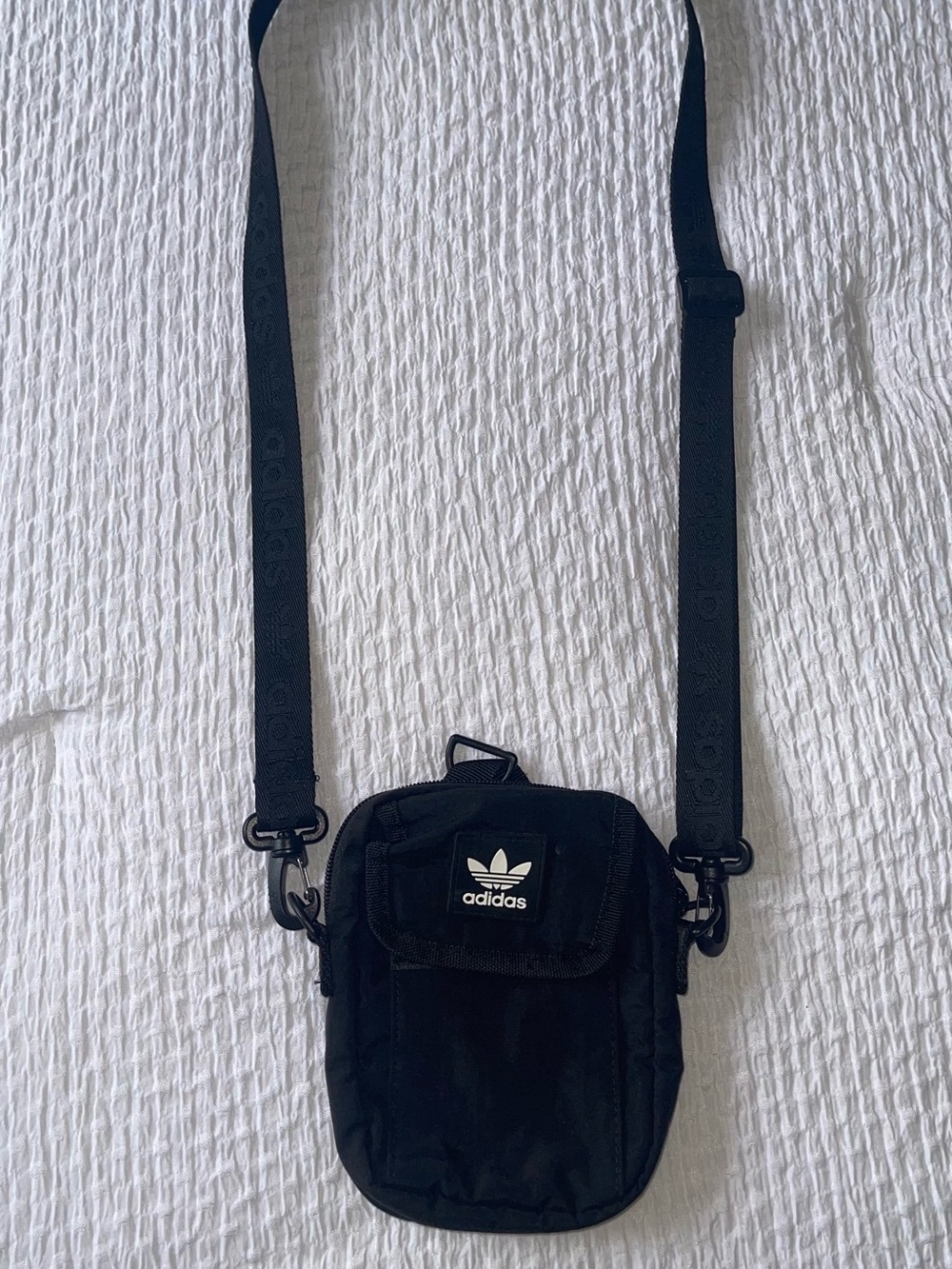 adidas Black Mini Crossbody Pouch with Logo